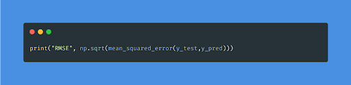 Root Mean Squared Error(RMSE)