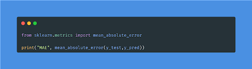 Mean Absolute Error(MAE)