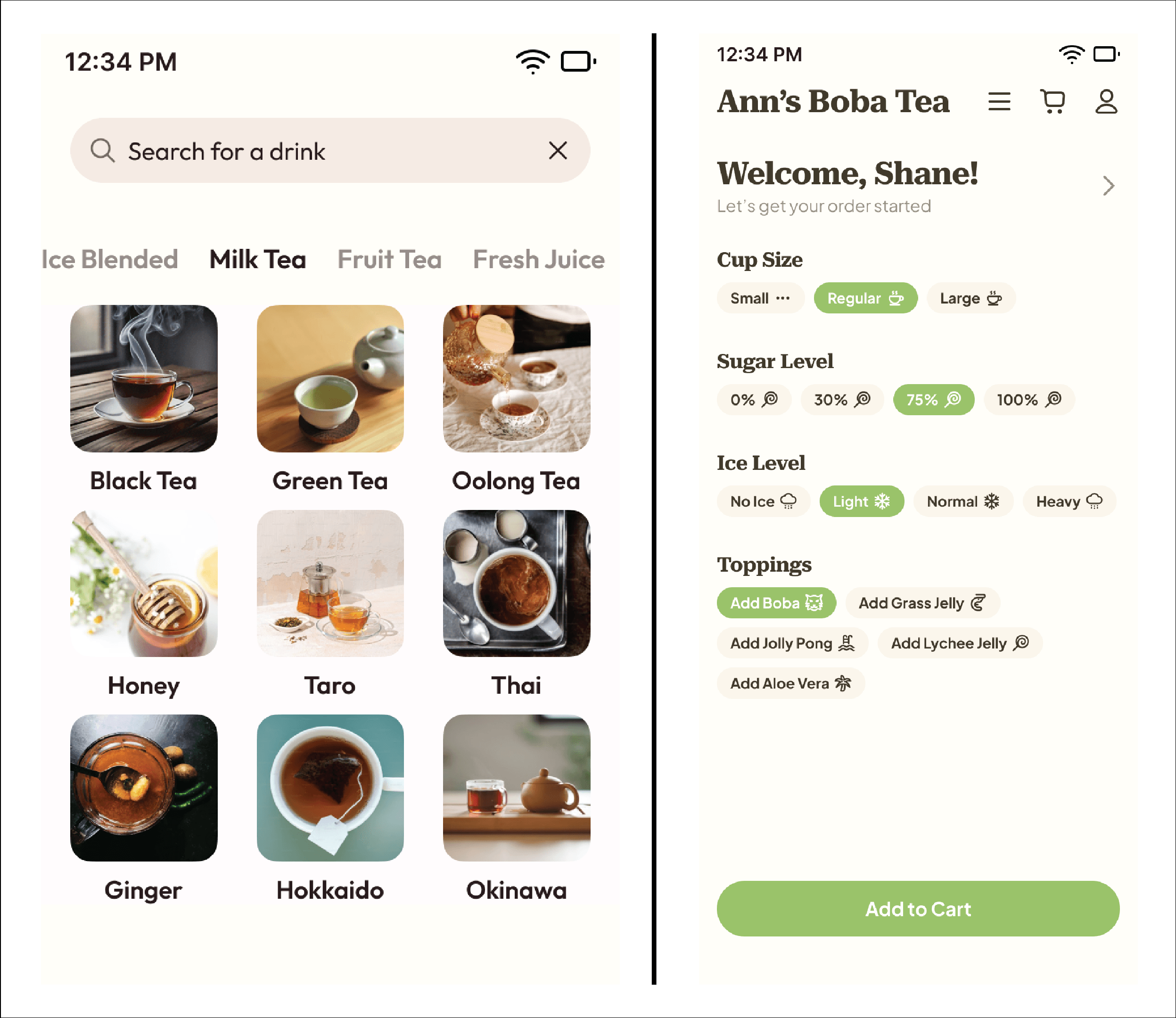 anna Boba tea dashboard