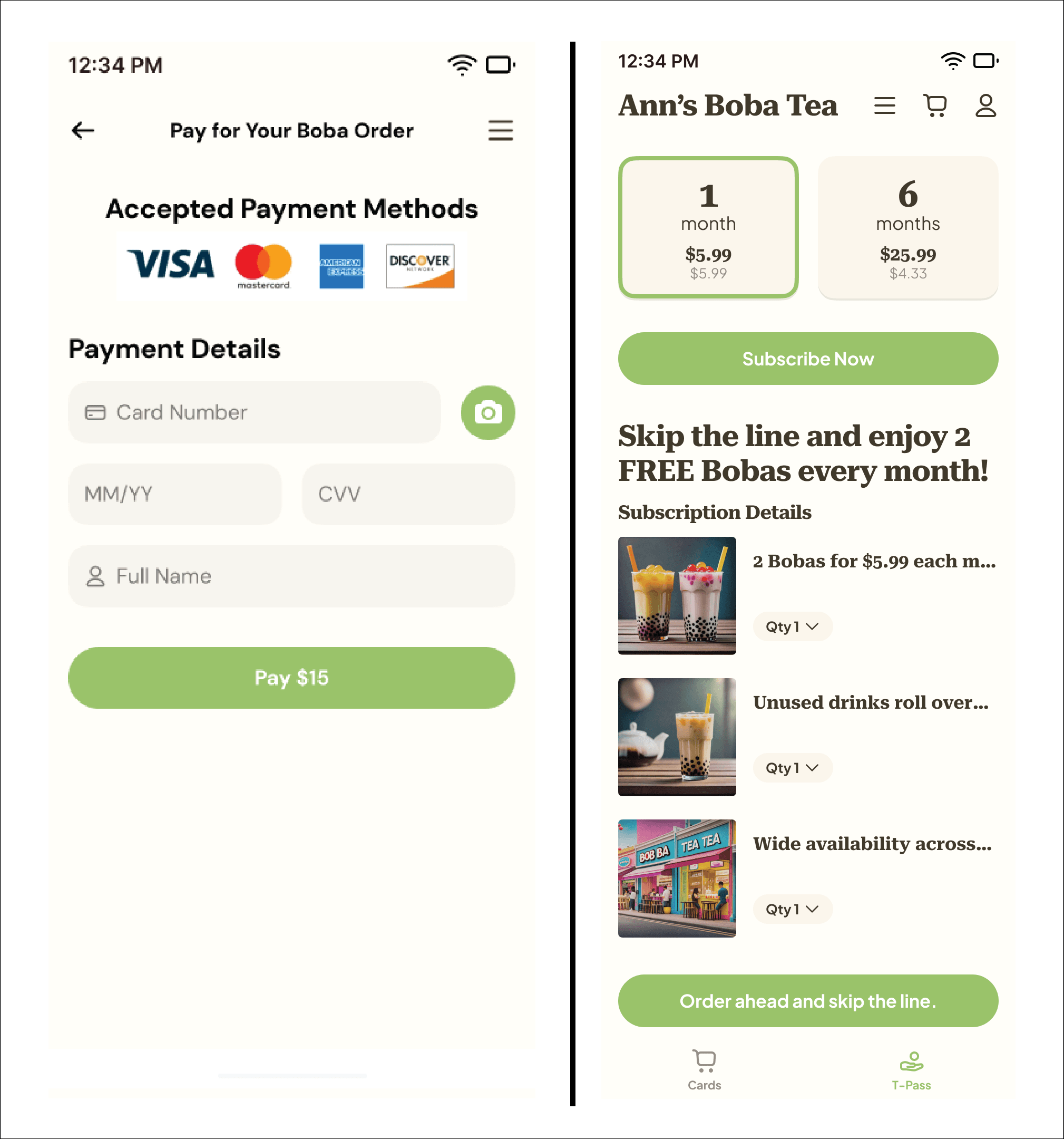 anna Boba tea payment gateway