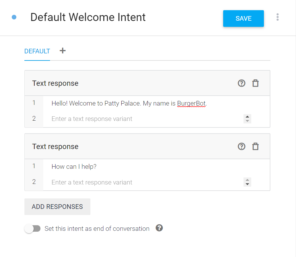 chatbot with dialogflow